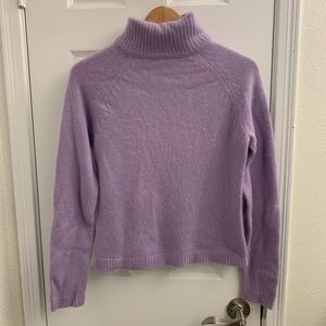 Cashmere Ann Taylor Turtleneck Sweater Lavender Light Purple